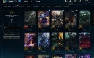 Conta platina 4 com 38 Champs e 13 Skins + 2 Fragmentos