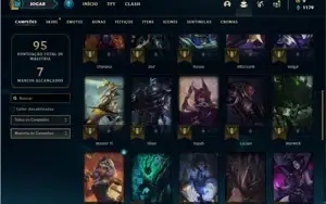 Conta platina 4 com 38 Champs e 13 Skins + 2 Fragmentos