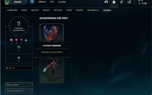 Conta platina 4 com 38 Champs e 13 Skins + 2 Fragmentos