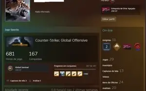 VENDO CONTA CSGO PRIME + DE 25 JOGOS
