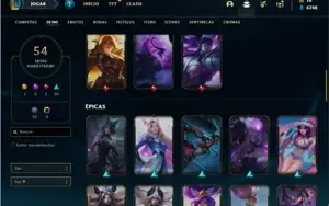 Conta ouro 4 com 63 Champs e 54 Skins + 2 Prestigios da LUX
