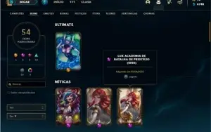 Conta ouro 4 com 63 Champs e 54 Skins + 2 Prestigios da LUX