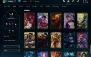 Conta ouro 4 com 63 Champs e 54 Skins + 2 Prestigios da LUX