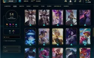 Conta ouro 4 com 63 Champs e 54 Skins + 2 Prestigios da LUX