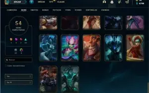 Conta ouro 4 com 63 Champs e 54 Skins + 2 Prestigios da LUX