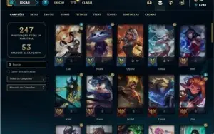 Conta ouro 4 com 63 Champs e 54 Skins + 2 Prestigios da LUX