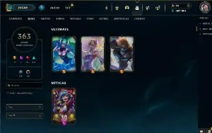 Vendo conta LoL 363 Skins, TODOS Campeões (388k ea sobrando)