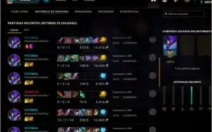 Conta Platina 4 de League of Legends