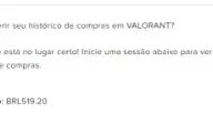 Conta Valorant com mais de 500 reais gastos