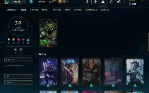 Bronze 4 com 61 Champs e 39 Skins + 2 Prestigios (JG / TOP)