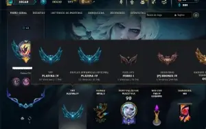 Bronze 4 com 61 Champs e 39 Skins + 2 Prestigios (JG / TOP)