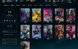 Bronze 4 com 61 Champs e 39 Skins + 2 Prestigios (JG / TOP)