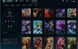 Conta Platina 4, 53 Skins, 107 Campeões e Nivel 95 Season 8!