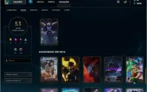 Conta Platina 4, 53 Skins, 107 Campeões e Nivel 95 Season 8!