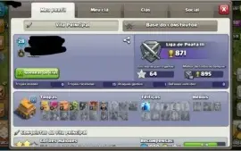 Conta clash cv5 com quase muros Full e troca de nick