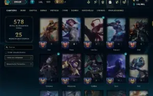 Unranked com TODOS os Champs e 161 Skins ( MID / TOP / JG )