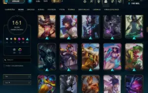 Unranked com TODOS os Champs e 161 Skins ( MID / TOP / JG )