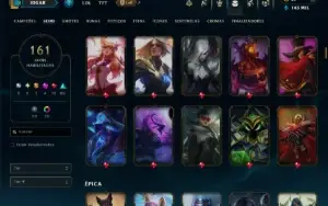 Unranked com TODOS os Champs e 161 Skins ( MID / TOP / JG )