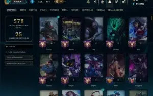 Unranked com TODOS os Champs e 161 Skins ( MID / TOP / JG )