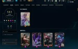 Unranked com TODOS os Champs e 161 Skins ( MID / TOP / JG )