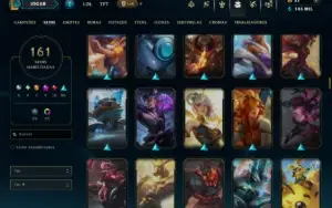 Unranked com TODOS os Champs e 161 Skins ( MID / TOP / JG )