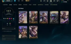 Unranked com TODOS os Champs e 161 Skins ( MID / TOP / JG )
