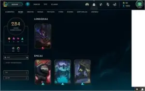 CONTA LOL 284 SKINS LVL 182 FULL CHAMPS, PLAT IV