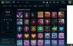 CONTA LOL 284 SKINS LVL 182 FULL CHAMPS, PLAT IV