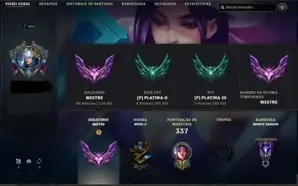 CONTA TOP DE LOL ELO MESTRE TODOS OS CHAMPIONS 200 SKINS