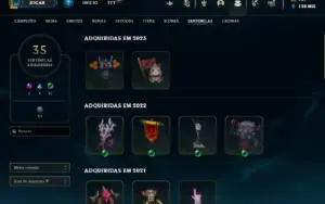 Conta LOL Lvl 260 (838 Skins) - Sem Elo (Desapego Total)