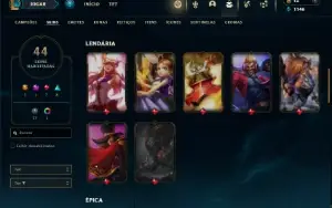 Unranked com 115 Champs e 44 Skins
