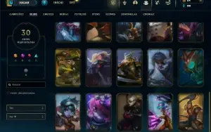 Bronze 3 com 65 Champs e 30 Skins + Honra 2