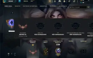 Bronze 3 com 65 Champs e 30 Skins + Honra 2