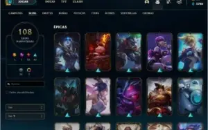 Conta League Of Legends - Platina I - 108 Skins