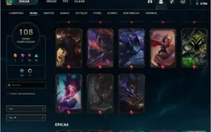 Conta League Of Legends - Platina I - 108 Skins
