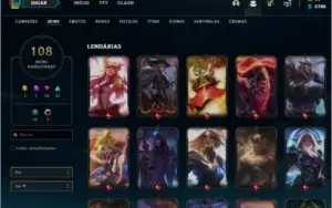 Conta League Of Legends - Platina I - 108 Skins