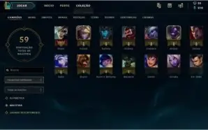 Conta UNRANKED, 3 reembolsos, 4 skins, 14 campeões