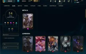 Ouro 3 com 80 Champs e 54 Skins + 1 Prestigio da MF
