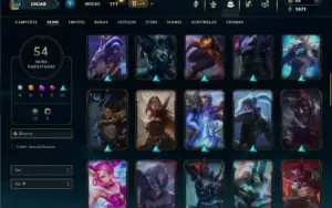 Ouro 3 com 80 Champs e 54 Skins + 1 Prestigio da MF