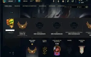 Ouro 3 com 80 Champs e 54 Skins + 1 Prestigio da MF