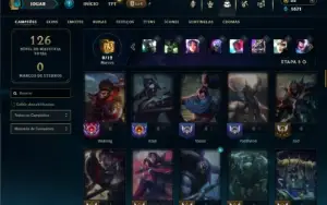 Ouro 3 com 80 Champs e 54 Skins + 1 Prestigio da MF