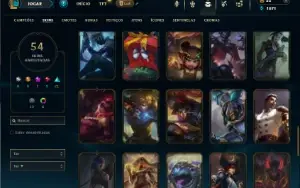 Ouro 3 com 80 Champs e 54 Skins + 1 Prestigio da MF