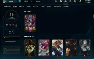 Conta prata 4 com 120 Champs e 86 Skins + 1500 RP