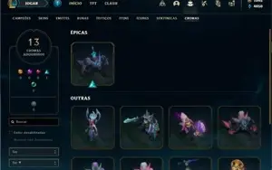 Conta prata 4 com 120 Champs e 86 Skins + 1500 RP