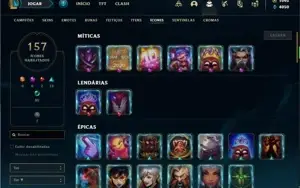 Conta prata 4 com 120 Champs e 86 Skins + 1500 RP