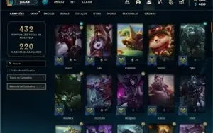 Conta prata 4 com 120 Champs e 86 Skins + 1500 RP