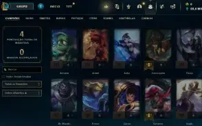 CONTA UNRANKED C/ VIEGO PENTAKILL/ PROJETO ZED E +SKINS