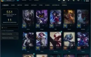 Conta de lol  lvl 207/ 75 skins/ Elo ultima season: Platina