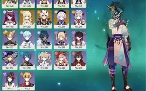 Itto, Yelan, Xiao+Lança de jade Ar32