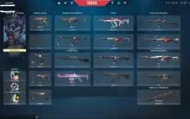 Conta Valotant com duas skins de faca e Platina3